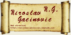 Miroslav Gaćinović vizit kartica